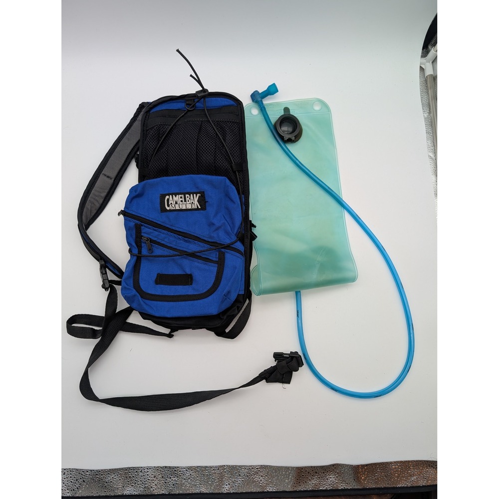 CamelBak M.U.L.E. Hydration Pack Blue Black 100 oz 3.0L Reservoir Backpack